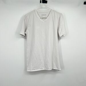 PACT Organic Cotton White V-Neck T-Shirt Large SS  Sustainable Comfort Basic